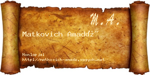 Matkovich Amadé névjegykártya